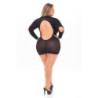 DEVILISH BACKLESS DRESS BLACK, PLUS SIZE