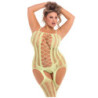 FAKE NEWS BODYSTOCKING YELLOW, PLUS SIZE