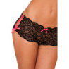 CROTCHLESS LACE SIDE TIE BOYLEG, S/M