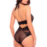 MIDNIGHT HALTER TEDDY BLACK, S/M