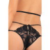 PEEP SHOW STRAP & LACE TEDDY BLACK, S/M