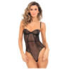 SLAY WITH ME LACE TEDDY BLACK, M/L