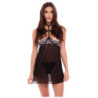 OUT FRONT LACE & MESH CHEMISE, S/M