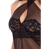 MIDNIGHT HALTER CHEMISE SET BLACK, M/L