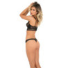 2PC FLAWLESS LACE BRA SET BLACK, M/L