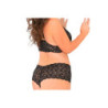 2PC LACE CHOKER BOYSHORT SET BLACK, 3X4