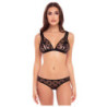 NAUGHTY KNICKERS 2PC BRA SET BLACK, S/M