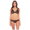 NAUGHTY KNICKERS 2PC BRA SET BLACK, S/M