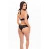 MIDNIGHT HALTER 2PC BRA SET BLACK, M/L