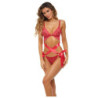 LOVE STATUS LACE 2PC BRA SET RED, ML