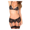 LACE GARTER 3PC SET, S/M