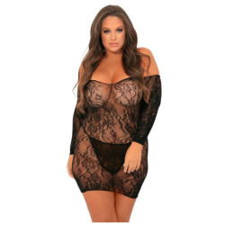 SEDUCTIVE LACE DRESS BLACK, XL/2XL