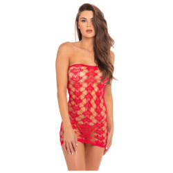 QUEEN OF HEARTS TUBE DRESS RED, OS