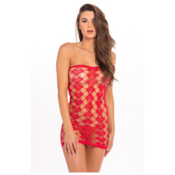 QUEEN OF HEARTS TUBE DRESS RED, OS