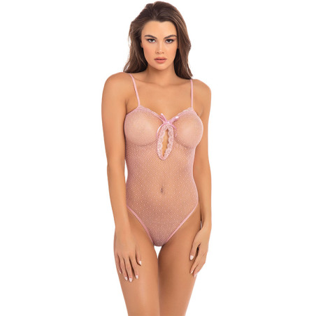 UNDONE SEE THROUGH BODYSUIT PINK, OS