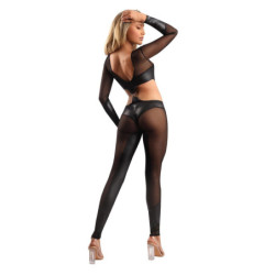 WETLOOK CATSUIT WITH HIDDEN FULL ZIPPER CLOSURE, L/XL