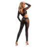 WETLOOK CATSUIT WITH HIDDEN FULL ZIPPER CLOSURE, M/L