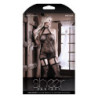 HIGH SOCIETY LEAF PATTERN HALTER BODYSTOCKING DRESS, OS