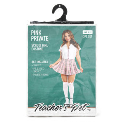 TEACHERS PET 3 PCS PINK PRIVATE SCHOOLGIRL COSTUME