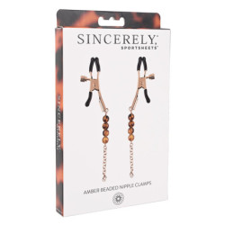 SPORTSHEETS AMBER BEADED NIPPLE CLAMPS