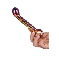 GLAMOUR GLASS RIBBED G-SPOT DILDO