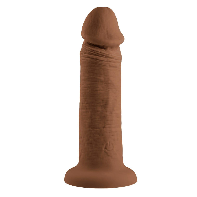 EVOLVED 6INCH VIBRATING DONG DARK FLESH