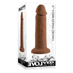 EVOLVED 6INCH VIBRATING DONG DARK FLESH