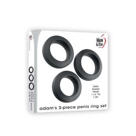 A&E ADAM'S 3-PIECE PENIS RING SET