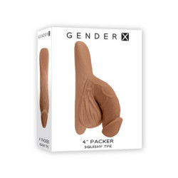 GENDER X 4INCH PACKER, MOCCA FLESH