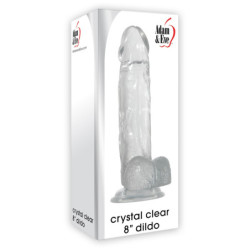 A&E CRYSTAL CLEAR 8 INCH DILDO