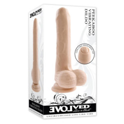 EVOLVED PEEK A BOO VIBRATING DILDO 8 INCH LIGHT