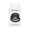 Loving Joy Dikke Silicone Cock Rings 3 Pak Grijs