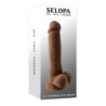 SELOPA 6.5" NATURAL FEEL DILDO, DARK