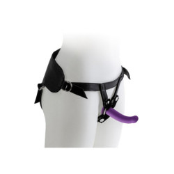 VIRGITE  UNIVERSAL HARNESS WITH PURPLE DILDO SIZE S PURPLE