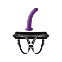 VIRGITE  UNIVERSAL HARNESS WITH PURPLE DILDO SIZE M PURPLE