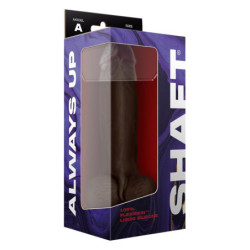 SHAFT MODEL A 9.5 INCH LIQUID SILICONE DONG WITH BALLS MAHOGANY