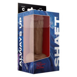 SHAFT MODEL C 7.5 INCH LIQUID SILICONE DONG WITH BALLS OAK