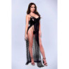 BACI 2PC MESH GOWN & G-STRING SET BLACK, M/L