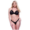 BACI 2PC PEEKABOO BRA & CROTCHLESS G-STRING SET BLACK, M/L