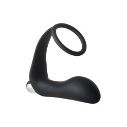 FANTASSTIC VIBRATING ANAL PLUG WITH COCKRING BLACK