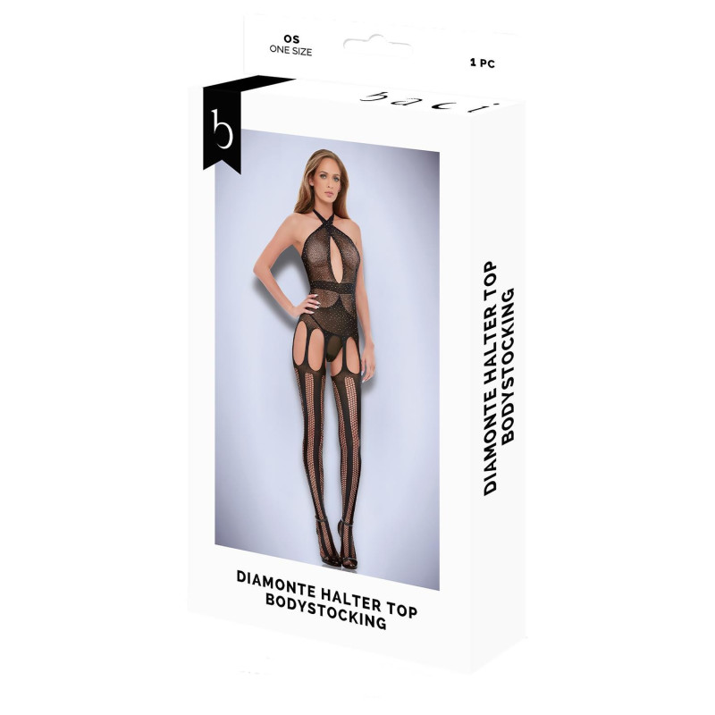 BACI DIAMONTE BODYSTOCKING BLACK, OS