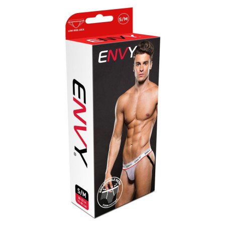 LOGO ELASTIC LOWRISE MESH JOCK WHITE S/M