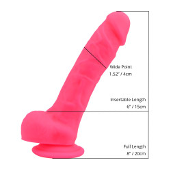 Loving Joy 8 Inch Realistische Siliconen Dildo met Zuignap en Ballen Roze