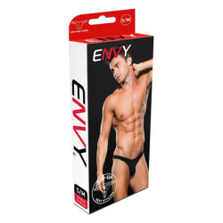 MICROFIBER LOWRISE ZIP THONG BLACK, M/L