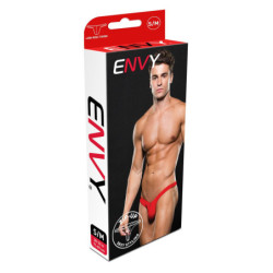 MICROFIBER LOWRISE ZIP THONG RED, L/XL