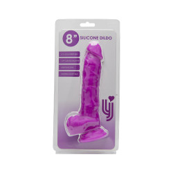 Loving Joy 8 Inch Realistische Siliconen Dildo met Zuignap en Ballen Paars