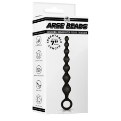 NMC 7 INCH RIBBED SILICONE ANAL BEADS BLACK