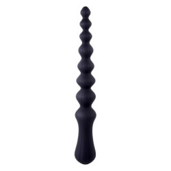 NMC 9.5 INCH RIBBED SILICONE ANAL BALL BEADS BLACK