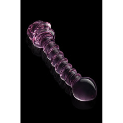 GLAZE GLASS ROSEBUD SPIRAL G-SPOT DILDO