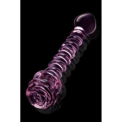 GLAZE GLASS ROSEBUD SPIRAL G-SPOT DILDO